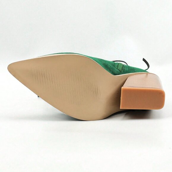 Green Western Women's Knee-High Faux Suede Cowboy Boots - Picture 7 of 7